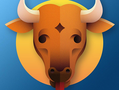 The Zodiac Signs - Taurus adobe illustrator bull digital illustration flat design gradients head product design taurus vector vector illustration zodiac zodiac signs