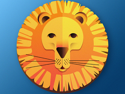 The Zodiac signs - Leo animal contrast flat design gradient illustration leo lion orange product design texture vector vector illustration yellow zodiac zodiac signs