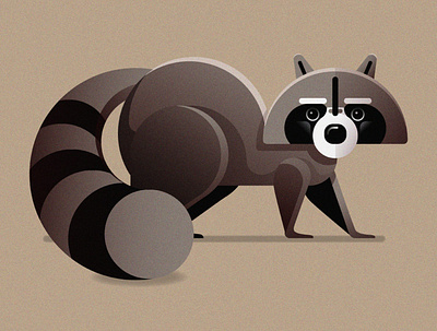 Raccoon Illustration adobe illustrator animal brown digital illustration flat design gradients grits illustration inspiration ochers product design raccoon vector vector illustration vectorart