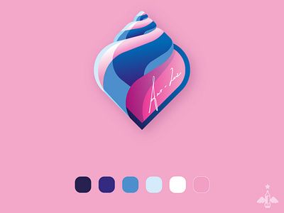 Logo Presentations Round 1 "Ana-Luz" adobe illustrator ana luz blue branding bright creative design first round flat design illustration infinity logo logo creation logo presentation logotype pastel pink shell spiral vector