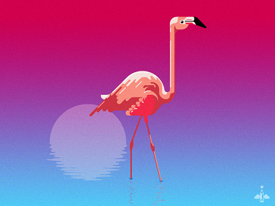 Daily Doodle - Flamingo at Sunset