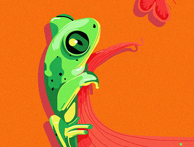 Daily Doodle - Frog - Details adobe illustrator amphibian daily art daily doodle digital illustration flat flat design frog green illustration illustration digital orange pink product design vector vector art vector illustration