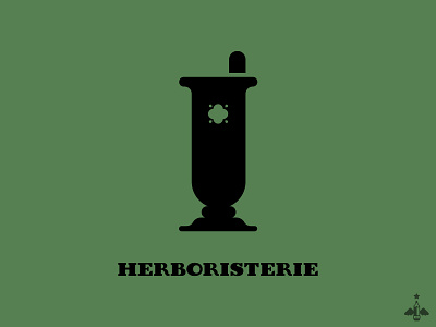 Daily Exercise - Herbalist Shop Logo black branding contrast design flat design graphic design green herbalist herboristerie illustration logo logo creation logo design logotype minimalism minimalist typography vector vector illustration
