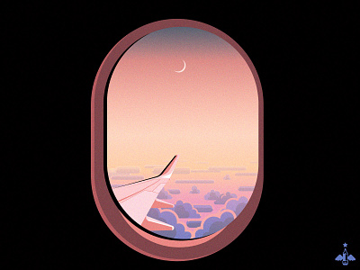 Daily Doodle Exercise - Plane Window adobe illustrator blue clouds contrast daily art daily doodle daily exercise daily vector digital illustration flat flat design gradients plane plane window sky texture travel vector vector illustration window