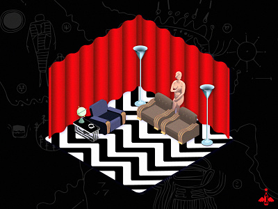 Daily Doodle Exercise - Twin Peaks Black Lodge Isometric