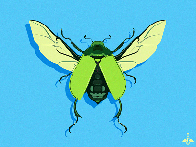 Daily Doodle Exercise - Beetle beetle blue bright bright color contrast creative daily art daily doodle daily illustration digital artist digital illustration flat design flat designs graphic designer green hues vector art vector artist vector illustration vectors