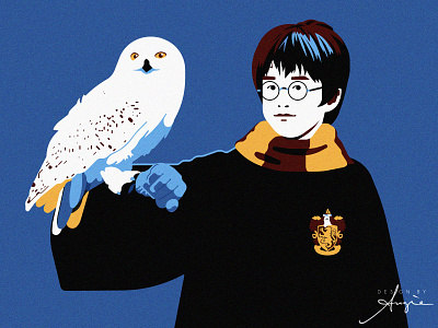 Daily Doodle Exercise - Harry Potter & Hedwig adobe illustrator contrast daily art daily doodle flat design geometric griffindor grits harry potter hedwig hogwards illustration owl robes vector art vector artist vector illustration vectors wizard