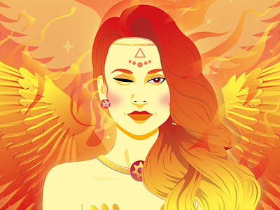 Sol Sister - Phoenix Goddess by Angie Mathot on Dribbble