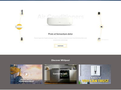 Whirlpool E-Commerce landing page - Pitch design