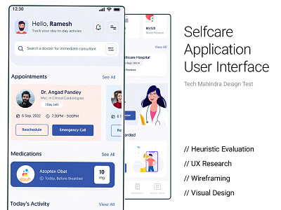 Selfcare Application User Interface Design app design figma illustration user experience user interface