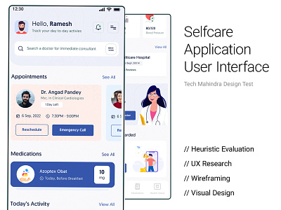 Selfcare Application User Interface Design