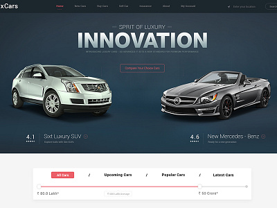 CarDekho Home page concept car layout website