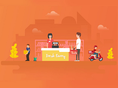 Free Delivery and Pickup illustration ui interface