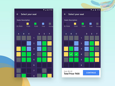 Check-in and seat selection process of booked flight