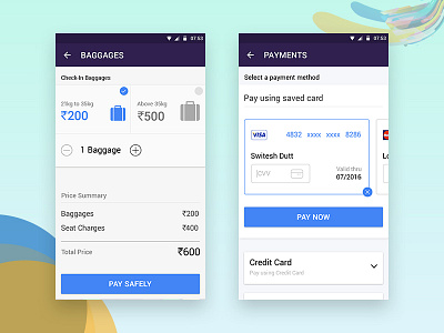 Check-in and seat selection process of booked flight user experience user interface