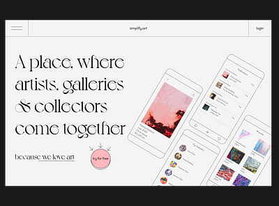 Redesign simplify.art 2021 branding figma trends typogaphy ui uiux web design