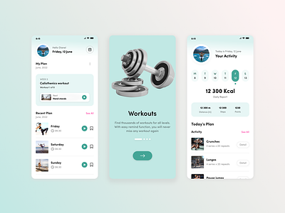 Fitness app design figma fitness health lifestyle mobile app typography ui uiux web design