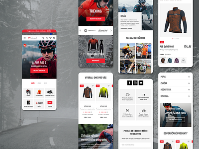 Cycling e-commerce website - mobile version