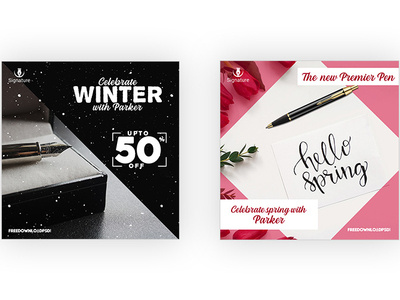 Winter & Spring Pen social Media celebrate spring celebrate winter pen pen and ink pen social media premuim pen social media social media design social media templates spring sale winter sale