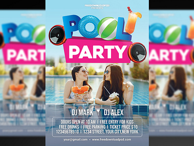 Pool Flyer PSD