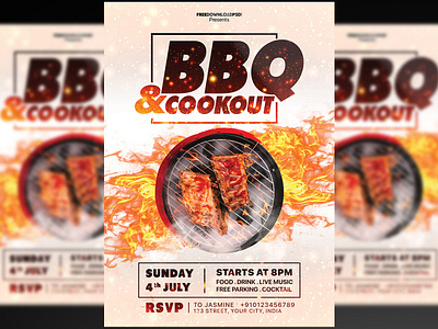 BBQ Flyer + Social Media Post barbeque and cookout barbeque flyer barbeque party barbeque social media bbq bbq flyer bbq social media flyer food flyer food social media party flyer party social media social media