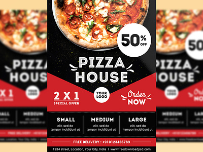 Pizza Restaurant Flyer + Social Media