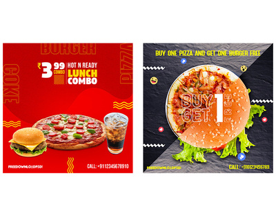 Pizza Burger Combo Social Media coke lunch combo discount offer pizza box social media templates social media design pizza and burger pizza hut burger king burger pizza social media pizza burger social media