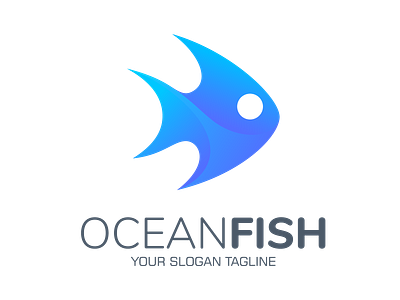 3D Blue Fish Logo