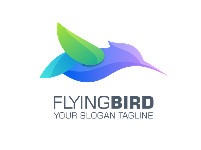 Flying Bird Logo 3d bird bird logo brand branding colorful company creative design icon illustration mobile origami vector