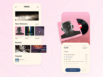 Vinyl. app design mobile music store ui ux vinyl