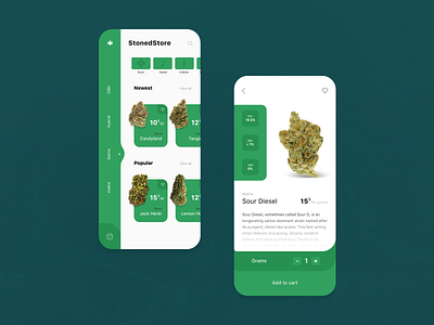 StonedStore 420 app bud concept design mobile stone ui ux weed