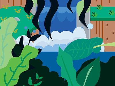 Finding idea in a jungle graphic design illustration