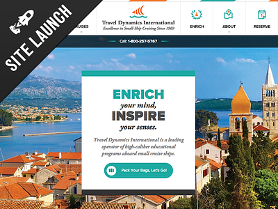 Travel Dynamics Site Launch cruise design interface international launch travel ui web website