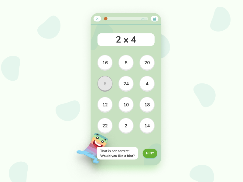 Digital Playground Snippet children ux ui mobile math illustration exercise education design character calculator app