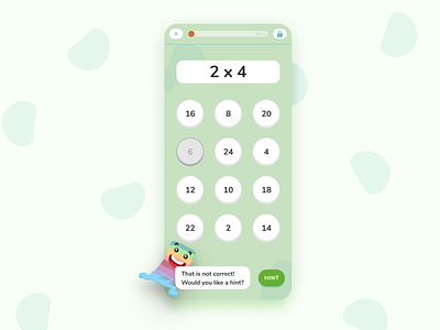 Digital Playground Snippet app calculator character children design education exercise illustration math mobile ui ux