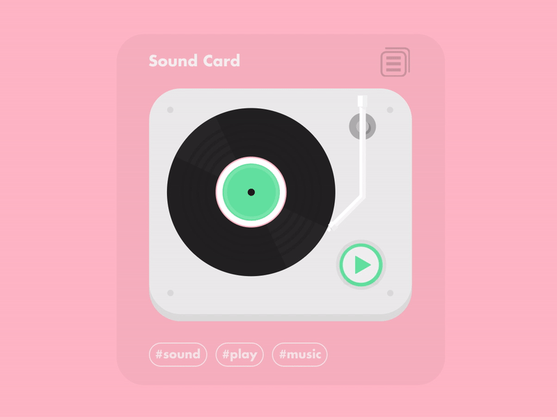 Soundy Sound Card Snippet animation app clean design flat gif icon illustration minimal ui vector web