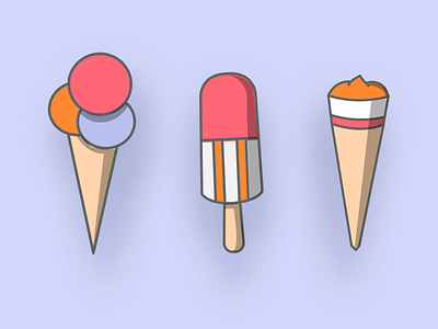 IconSeries #2 – Ice Cream Variants branding clean design flat ice cream icon illustration minimal series ui vector web