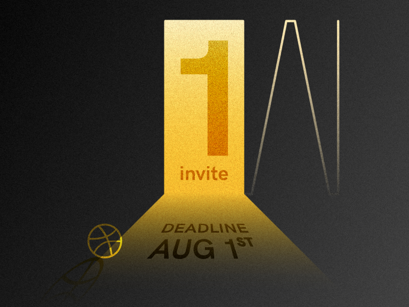 Dribbble Invite #1 shadow gold illustration design invitation giveaway dribbble invite giveaway dribbble invite dribbble invitation invite