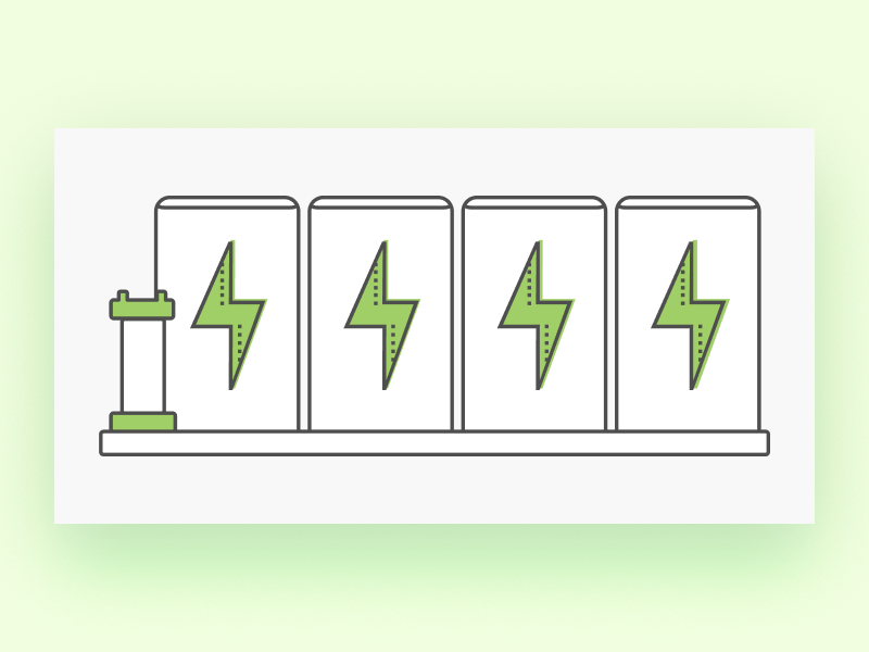Power Illustration green production energy power clean flat web app icon vector design illustration