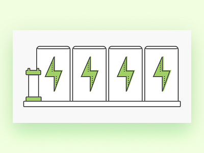Power Illustration app clean design energy flat green icon illustration power production vector web