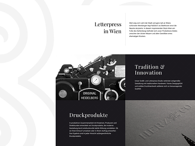 Letterpress Website black and white screendesign ux webdesign website