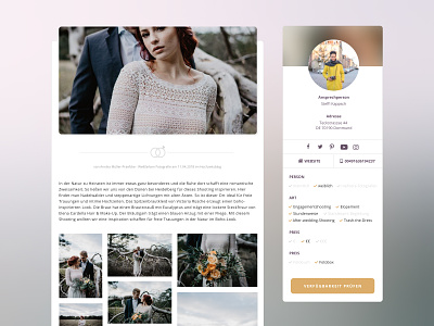 Wedding Platform, Website Profile blog design profile screendesign ui ux webdesign website wedding