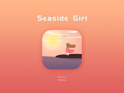 Seaside girl design icon illustration illustrator logo ui