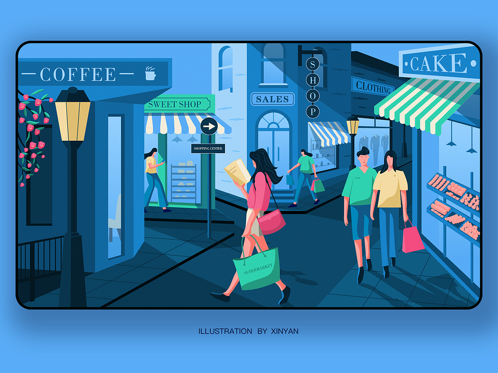 Shopping trade by Xin Yan on Dribbble