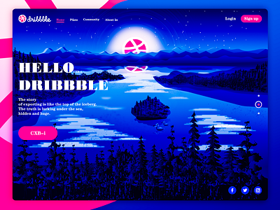 Hello dribbblers! calm design environment flat illustration landscape illustration typography ui ux water web website