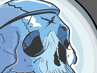 Portrait of a Super Villain blue digital skull vector