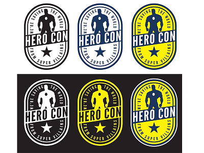 Hero Con Color set ups design hero con logo