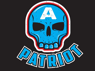 Patriot captainamerica design illustration logo marvel skull vector
