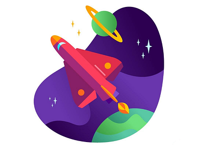 Spaceship illustrator illustration color