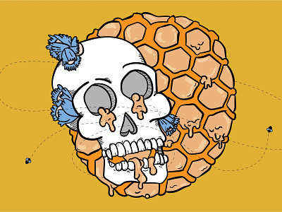 Honeyskull design illustration